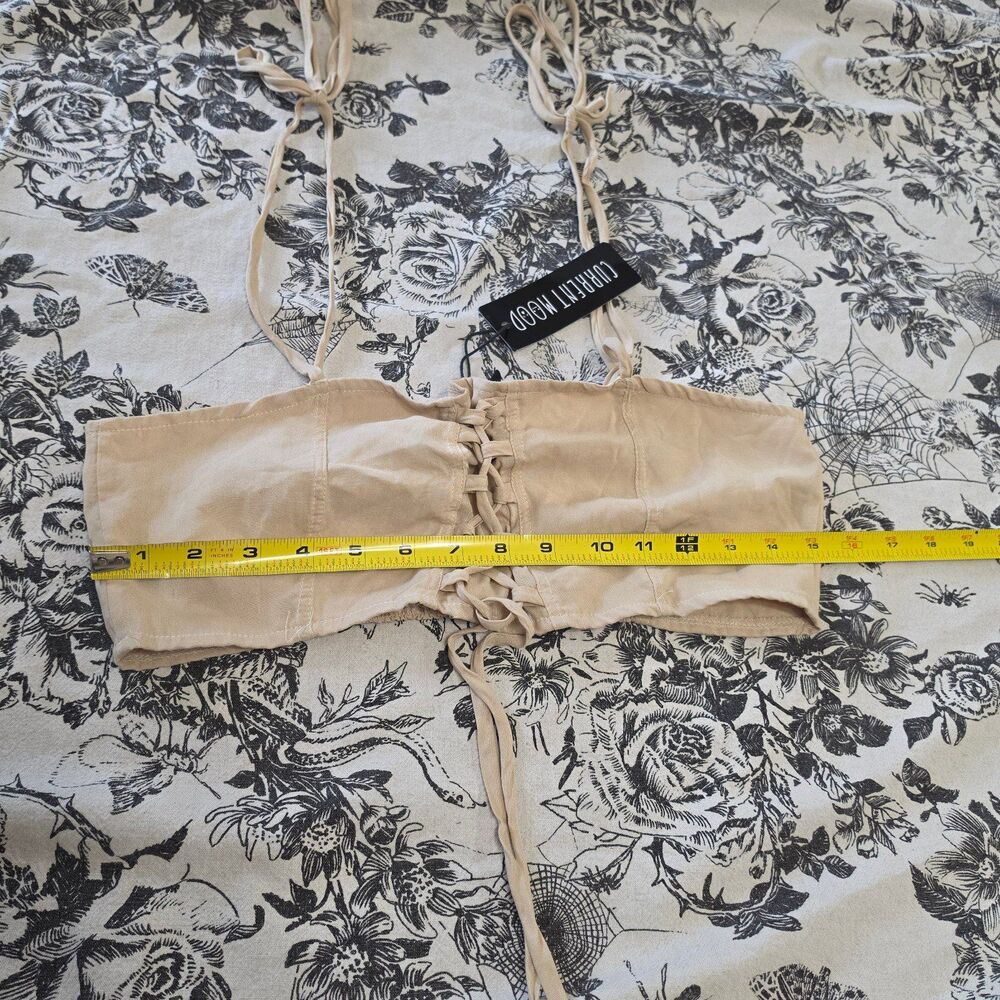 Dolls Kill Current Mood Tie Crop Top Size Large